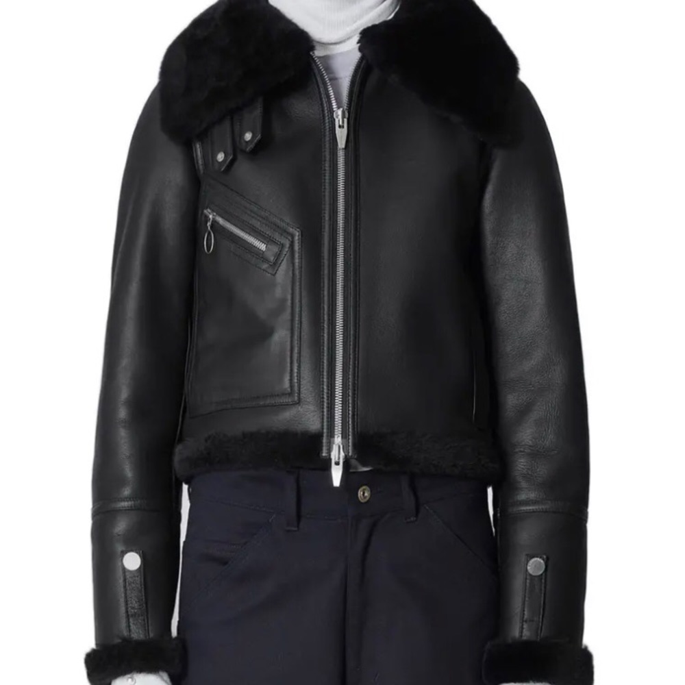 The Arrivals Moya mini XL black shearling coat